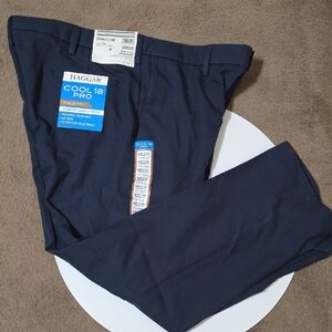 Haggar Men's Dark Blue Dress Pants